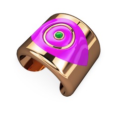 14 ayar rose altın bilezik (Neon pembe mineli)