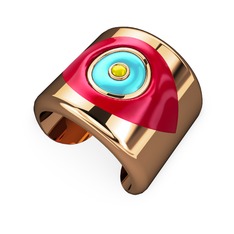 18 ayar rose altın bilezik (Kırmızı mineli)