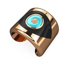 8 ayar rose altın bilezik (Siyah mineli)