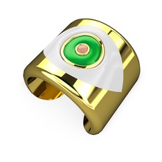 Palmira Mineli Nazar Bilezik - 8 ayar altın bilezik (Beyaz mineli) #pg6na2