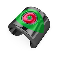 925 ayar siyah rodyum kaplama gümüş bilezik (Yeşil mineli)