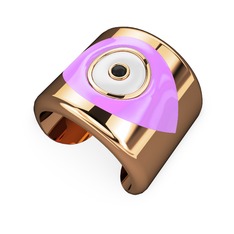 Palmira Mineli Nazar Bilezik - 925 ayar rose altın kaplama gümüş bilezik (Açık pembe mineli) #sdcwts