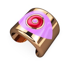 925 ayar rose altın kaplama gümüş bilezik (Açık pembe mineli)