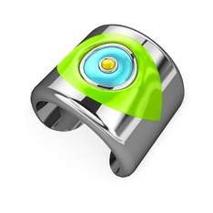 Palmira Mineli Nazar Bilezik - 18 ayar beyaz altın bilezik (Neon yeşil mineli) #suh4wc