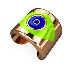 Palmira Mineli Nazar Bilezik - 8 ayar rose altın bilezik (Neon yeşil mineli) #ukby2o