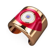 Palmira Mineli Nazar Bilezik - 14 ayar rose altın bilezik (Kırmızı mineli) #ycfu4