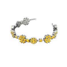 Neva Çiçek Bilezik - Sitrin 925 ayar gümüş bilezik #1baqm7a