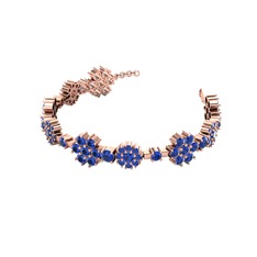 Neva Çiçek Bilezik - Lab safir 18 ayar rose altın bilezik #1v4swnu