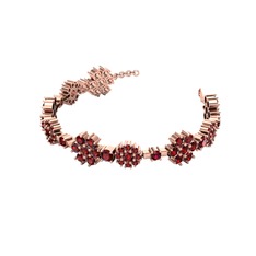 Garnet 925 ayar rose altın kaplama gümüş bilezik