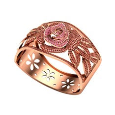 Taşlı Gül Bilezik - Rodolit garnet ve garnet 18 ayar rose altın bilezik #16xwnur