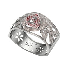 Taşlı Gül Bilezik - Garnet ve dumanlı kuvars 925 ayar gümüş bilezik #176c43i