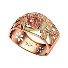 Garnet ve peridot 925 ayar rose altın kaplama gümüş bilezik