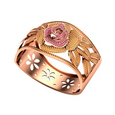Rodolit garnet ve sitrin 925 ayar rose altın kaplama gümüş bilezik