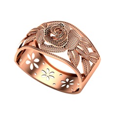 Taşlı Gül Bilezik - Siyah zirkon ve dumanlı kuvars 8 ayar rose altın bilezik #1dbm0dd