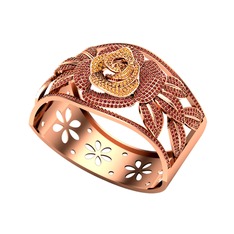 Taşlı Gül Bilezik - Sitrin ve garnet 14 ayar rose altın bilezik #1enypp