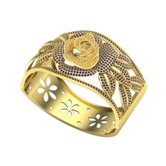 Taşlı Gül Bilezik - Sitrin ve ametist 8 ayar altın bilezik #1n9jwbf