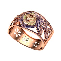 Taşlı Gül Bilezik - Peridot ve lab safir 18 ayar rose altın bilezik #2q0zry