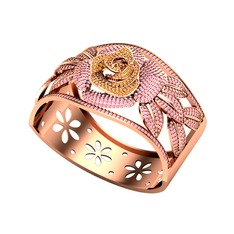 Taşlı Gül Bilezik - Sitrin ve pembe kuvars 8 ayar rose altın bilezik #4epaix