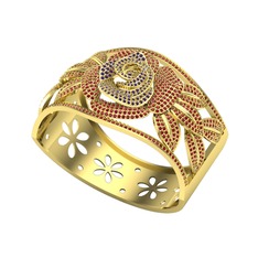 Ametist ve garnet 18 ayar altın bilezik