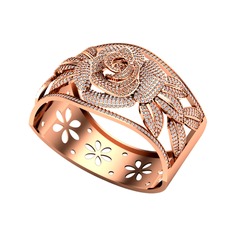 Dumanlı kuvars ve beyaz zirkon 18 ayar rose altın bilezik