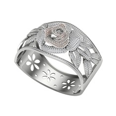 Taşlı Gül Bilezik - Dumanlı kuvars ve pırlanta 18 ayar beyaz altın bilezik (7.15 karat) #cluq4n