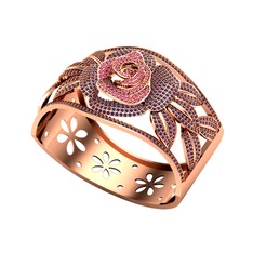 Taşlı Gül Bilezik - Rodolit garnet ve ametist 925 ayar rose altın kaplama gümüş bilezik #g4pmqy