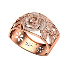 Taşlı Gül Bilezik - Swarovski ve pırlanta 8 ayar rose altın bilezik (7.15 karat) #kxji92