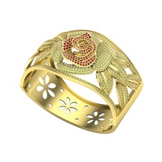 Garnet ve peridot 18 ayar altın bilezik