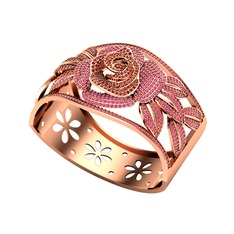 Garnet ve rodolit garnet 18 ayar rose altın bilezik