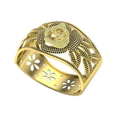 Peridot ve siyah zirkon 18 ayar altın bilezik