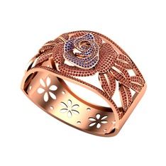 Taşlı Gül Bilezik - Lab safir ve garnet 14 ayar rose altın bilezik #tfegfg