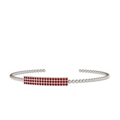 Alinda Bilezik - Garnet 8 ayar beyaz altın bilezik #1cfyoa7