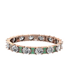 Swarovski ve kök zümrüt 14 ayar rose altın bilezik