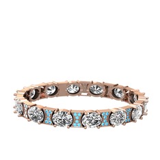 Vanea Bilezik - Swarovski ve akuamarin 8 ayar rose altın bilezik #132z3sr