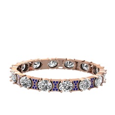 Vanea Bilezik - Swarovski ve lab safir 14 ayar rose altın bilezik #15p9ern