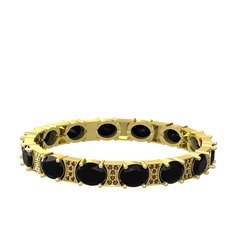 Vanea Bilezik - Siyah zirkon ve dumanlı kuvars 8 ayar altın bilezik #173yfoh