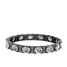 Vanea Bilezik - Swarovski ve pırlanta 925 ayar siyah rodyum kaplama gümüş bilezik (1.95 karat) #18azxnm
