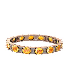 Vanea Bilezik - Sitrin ve pırlanta 8 ayar rose altın bilezik (1.95 karat) #18otz3