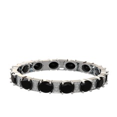 Siyah zirkon ve swarovski 18 ayar beyaz altın bilezik