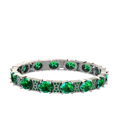 Yeşil kuvars 14 ayar beyaz altın bilezik