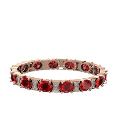 Vanea Bilezik - Garnet ve swarovski 18 ayar rose altın bilezik #1dkx7xf