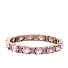 Pembe kuvars ve swarovski 18 ayar rose altın bilezik