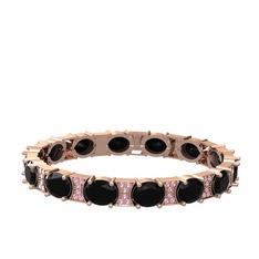 Vanea Bilezik - Siyah zirkon ve pembe kuvars 18 ayar rose altın bilezik #1eg6jjf