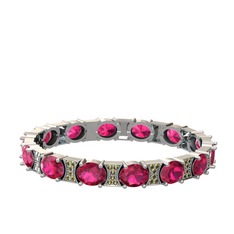 Rodolit garnet ve peridot 925 ayar gümüş bilezik
