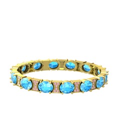 Vanea Bilezik - Akuamarin ve pembe kuvars 925 ayar altın kaplama gümüş bilezik #1fmsyin