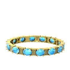 Vanea Bilezik - Akuamarin ve peridot 8 ayar altın bilezik #1h4bb46