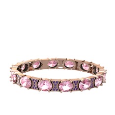 Vanea Bilezik - Pembe kuvars ve ametist 14 ayar rose altın bilezik #1j77jyw