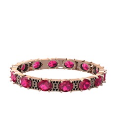 Vanea Bilezik - Rodolit garnet ve siyah zirkon 14 ayar rose altın bilezik #1jicy2m