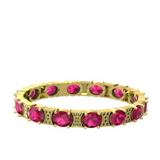 Rodolit garnet ve peridot 14 ayar altın bilezik