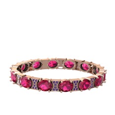 Rodolit garnet ve ametist 14 ayar rose altın bilezik